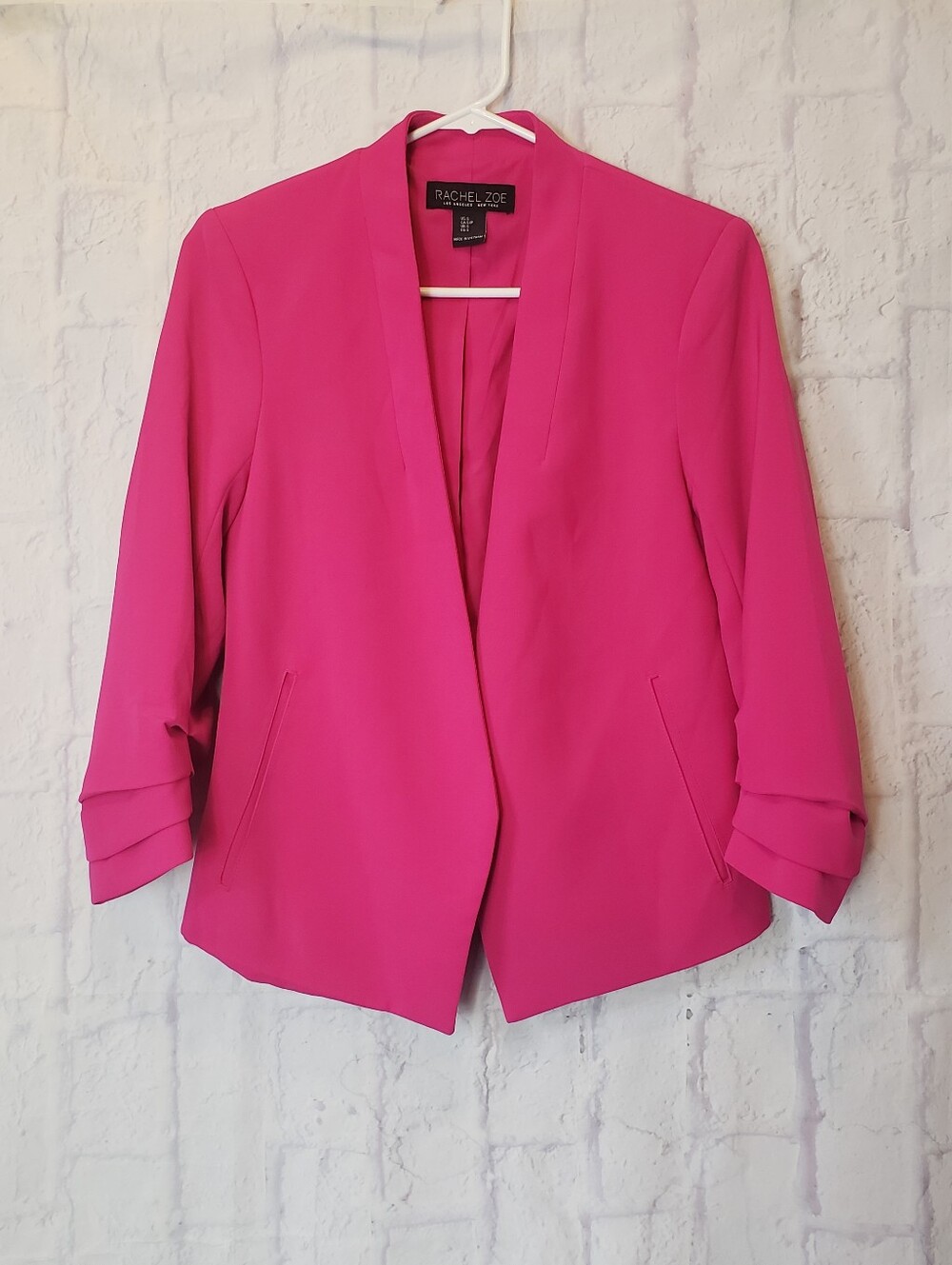 RACHEL ZOE Hot Pink Open Front Blazer Small
